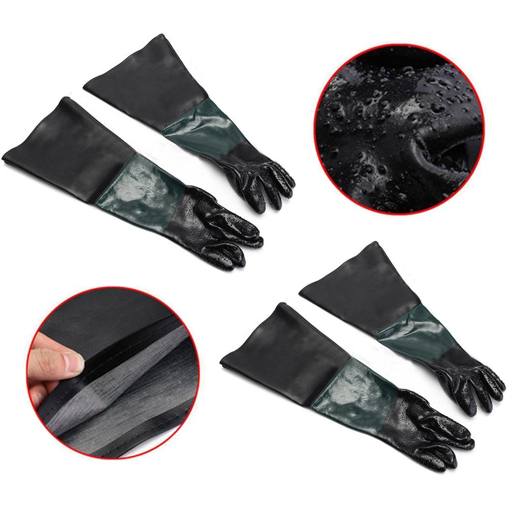 2 Pair 60cm Replace Labour Protection Gloves For Sand Blasting Sandblaster