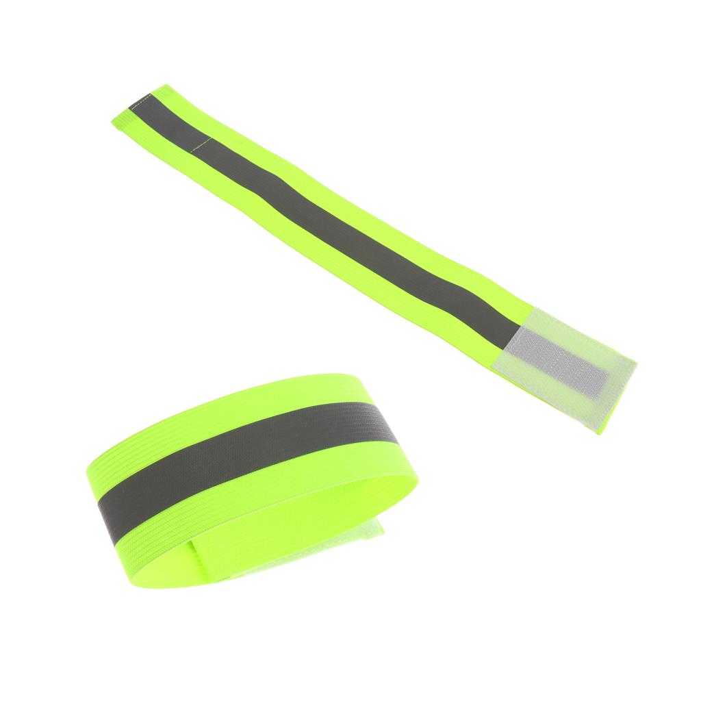 1 Pair Elastic Reflective Wrist Arm Ankle Bands for Running Jogging Cycling