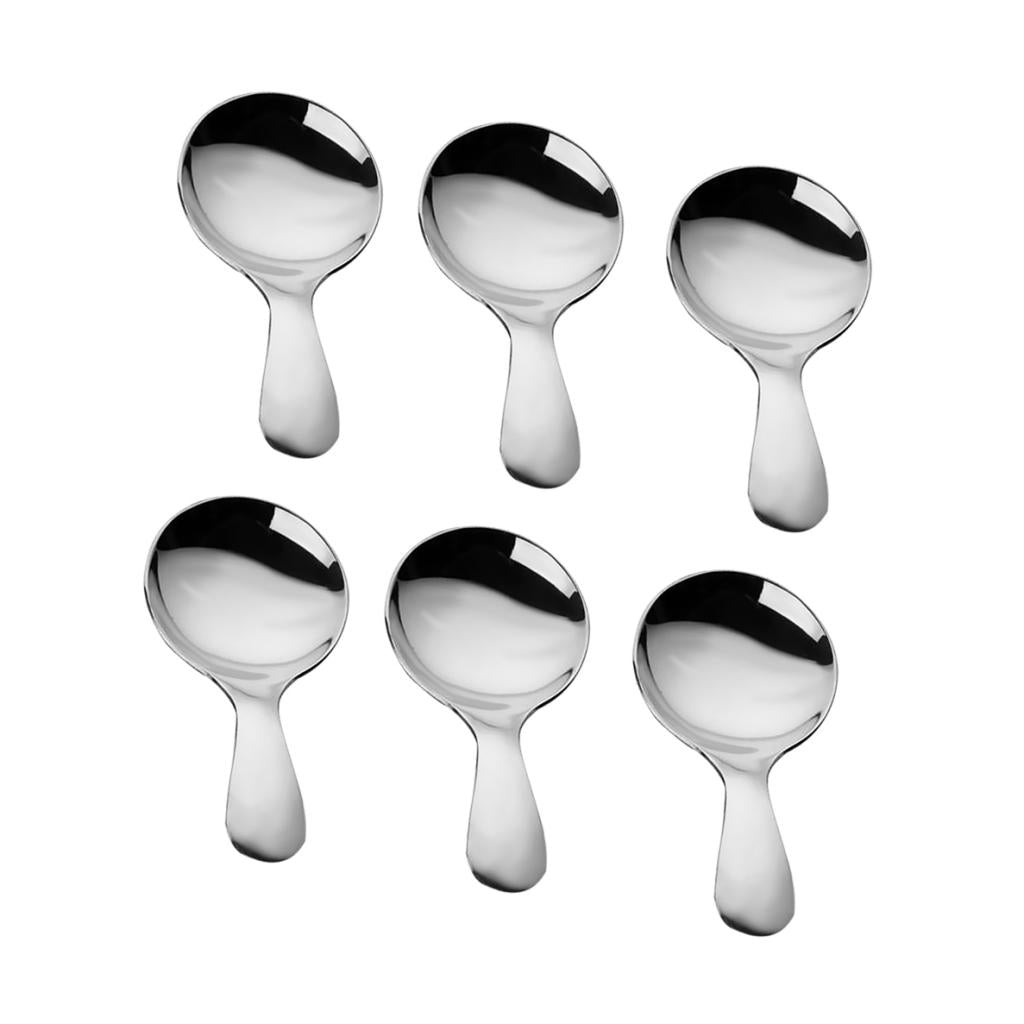 6 piece Short Stainless Steel Spoons Tea Dessert Ice Cream Spoon Kids Spoon