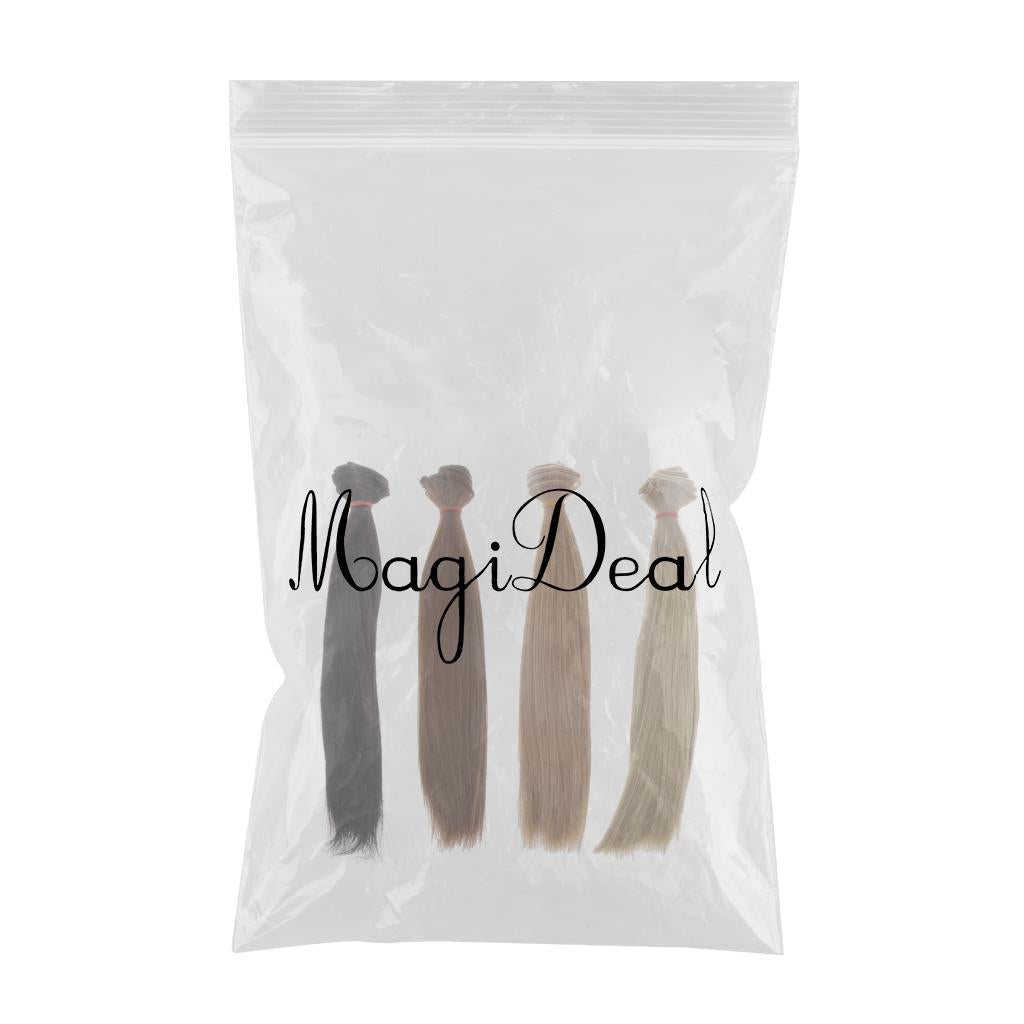 4pcs Doll Long Straight Wig Hair fits 1/3 1/4 BJD Making Repair Accessories