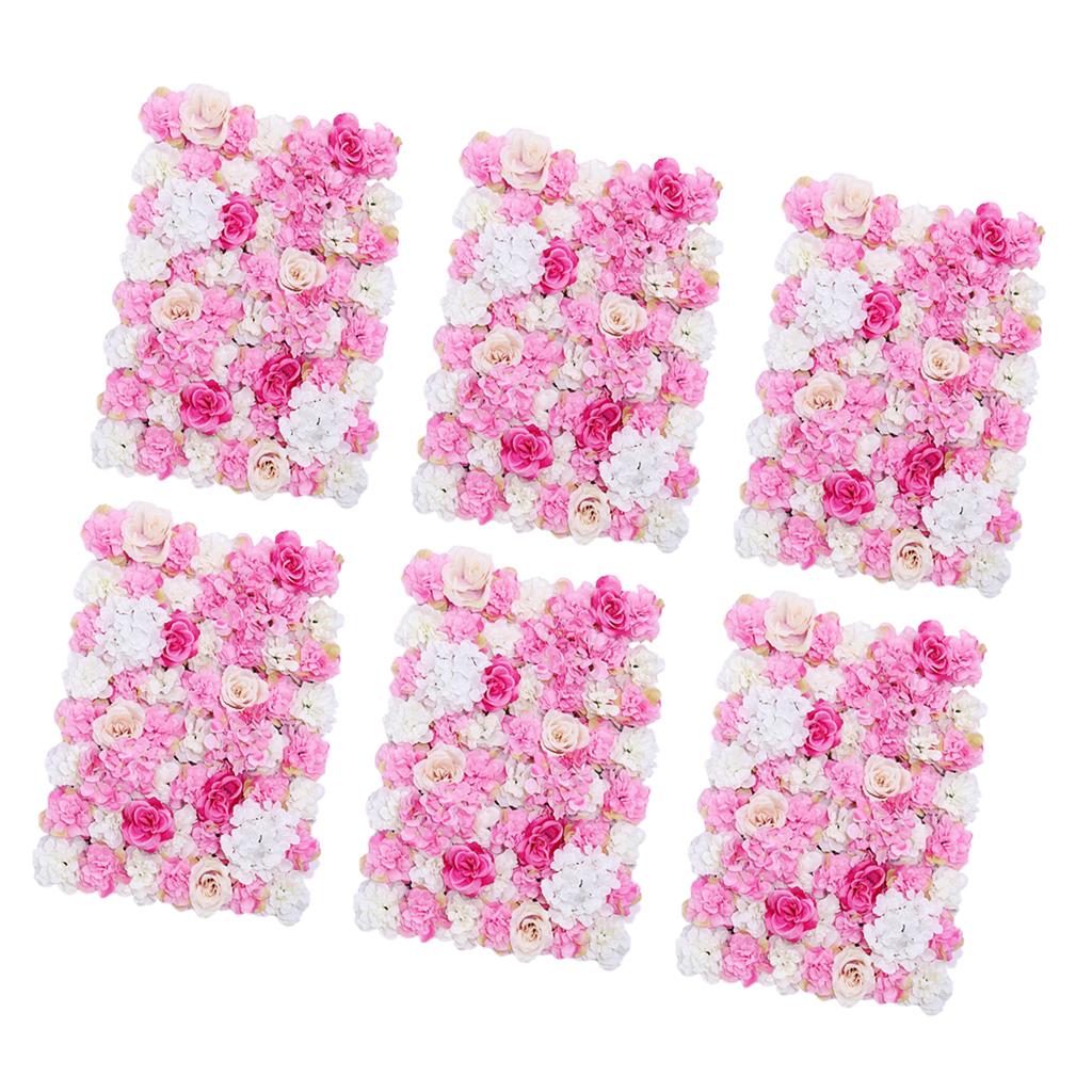 6pcs Artificial Flower Wall Wedding Venue Flower Pillar Main Road Decoration