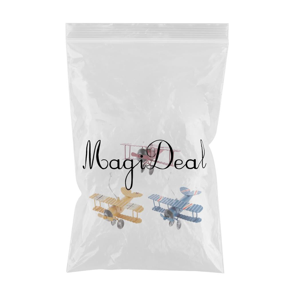 Collectible Metal Aircraft Model Biplane Plane Toy String Hanging Decoration