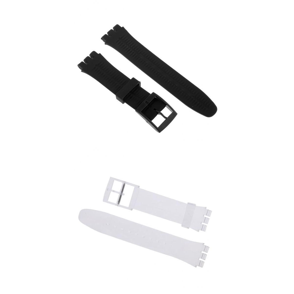2 Pieces Soft Rubber Replacement Watch Band Strap 19mm Wristband Lightweight