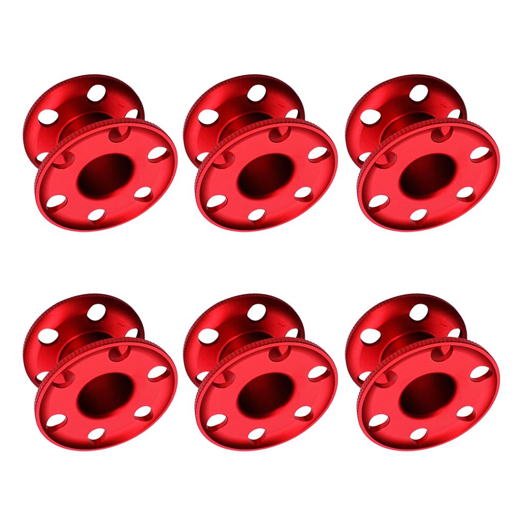6 Pieces Scuba Diving Finger Spool Dive Reel Snorkeling Guide Line Spool Red