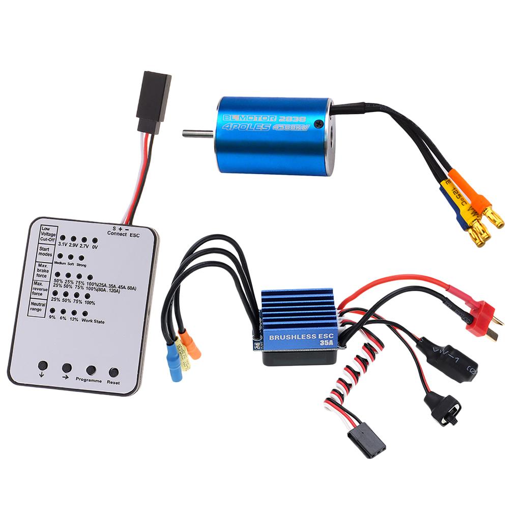 2838 4500KV Brushless Motor+35A Brushless ESC for 1/12 1/14 1/16 RC Car DIY