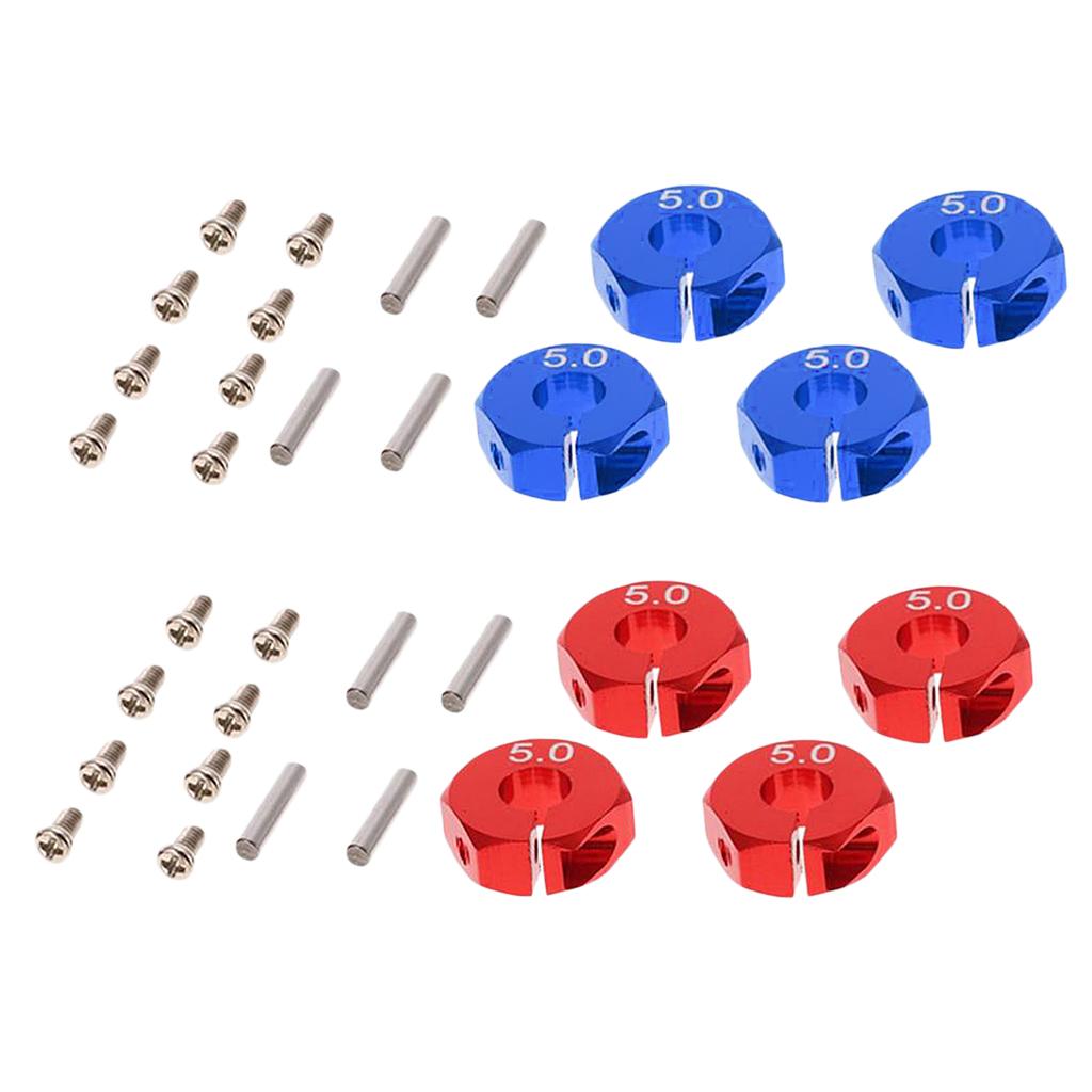 8Piece Wheel Hex 12mm Drive Hub Adapter Upgrade Part for 1/10 RC D90 Car 5mm