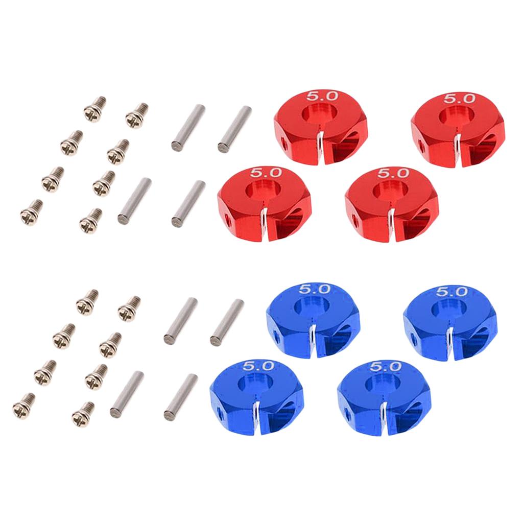 8Piece Wheel Hex 12mm Drive Hub Adapter Upgrade Part for 1/10 RC D90 Car 5mm