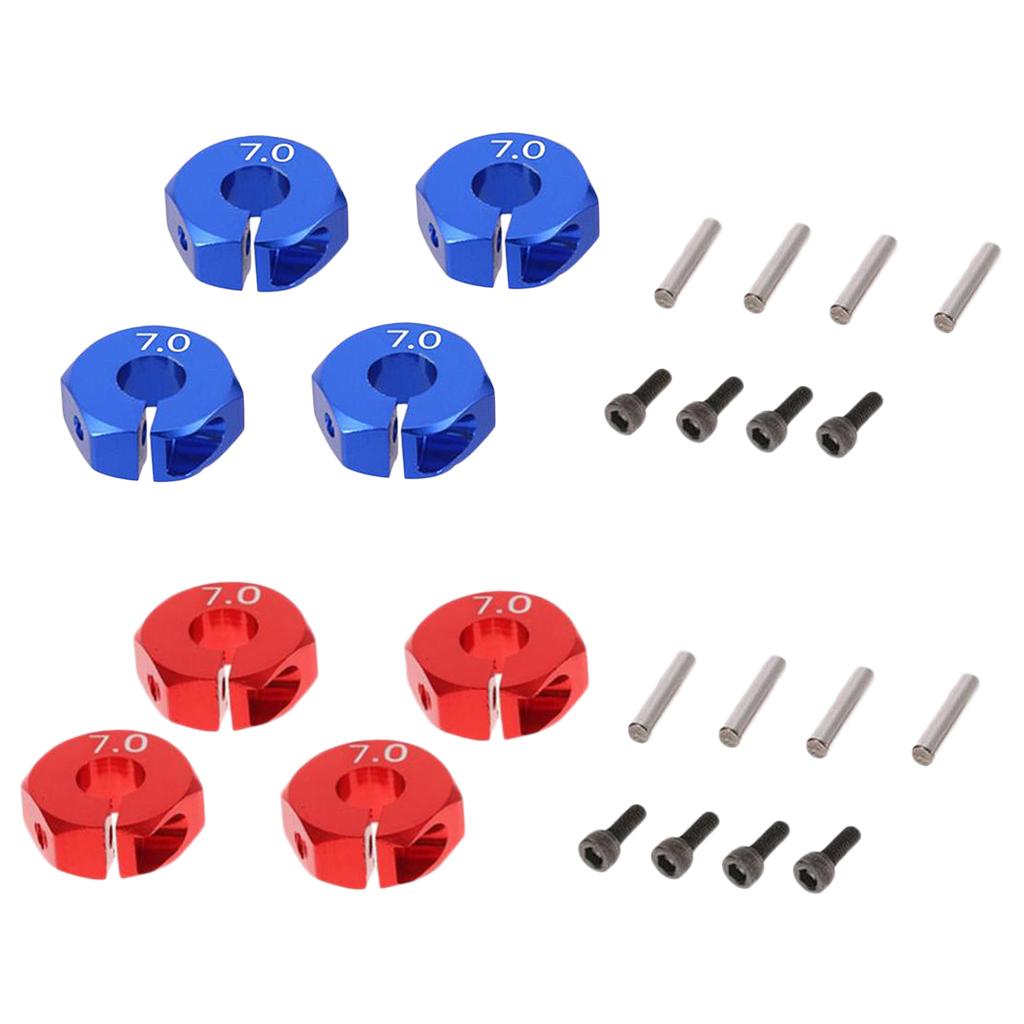8Piece Wheel Hex 12mm Drive Hub Adapter Upgrade Part for 1/10 RC D90 Car 7mm
