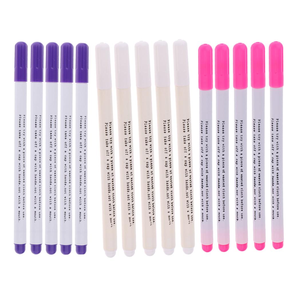 15 Pieces Water Erasable Pen Tailor Vanishing Marker Water Soluble Pens