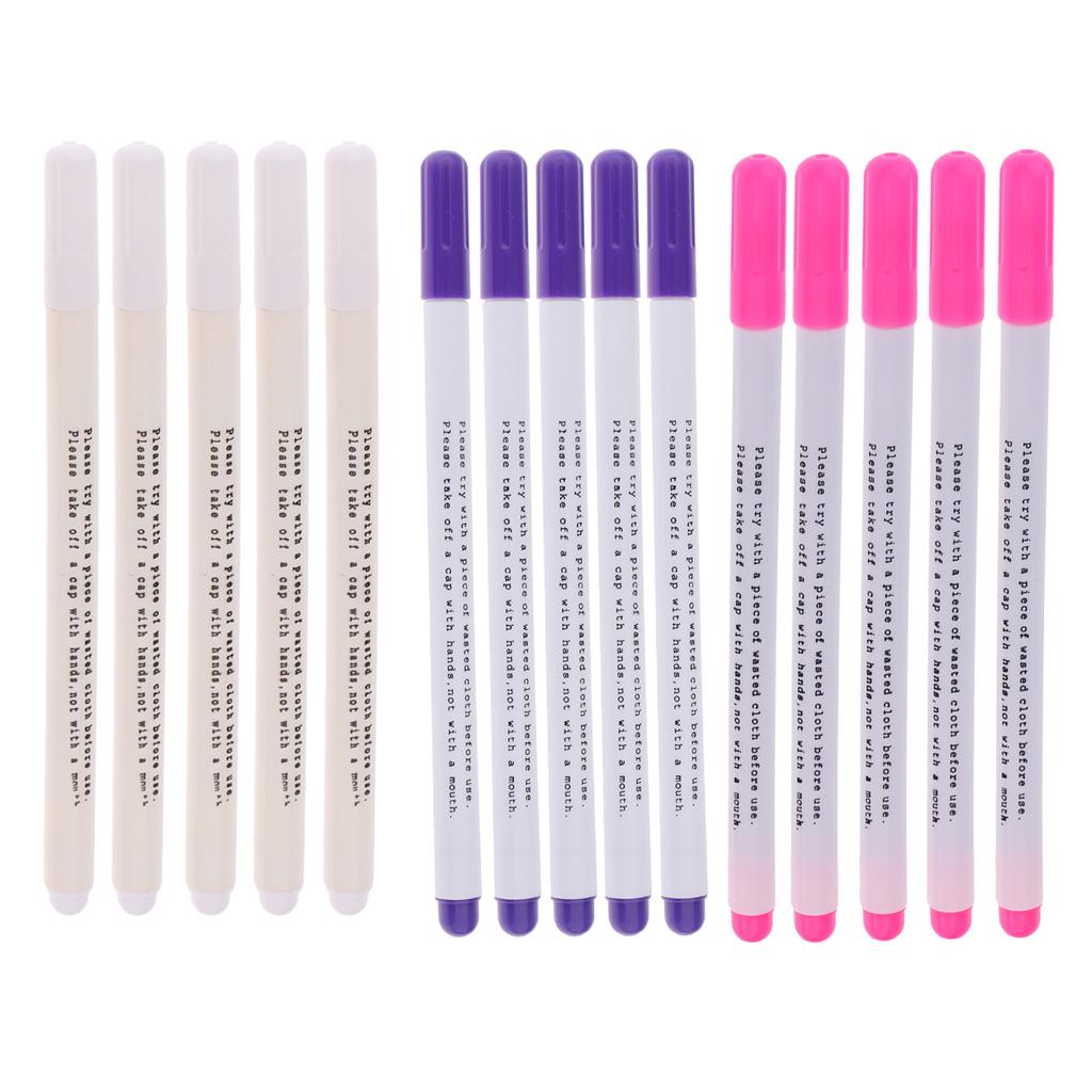 15 Pieces Water Erasable Pen Tailor Vanishing Marker Water Soluble Pens