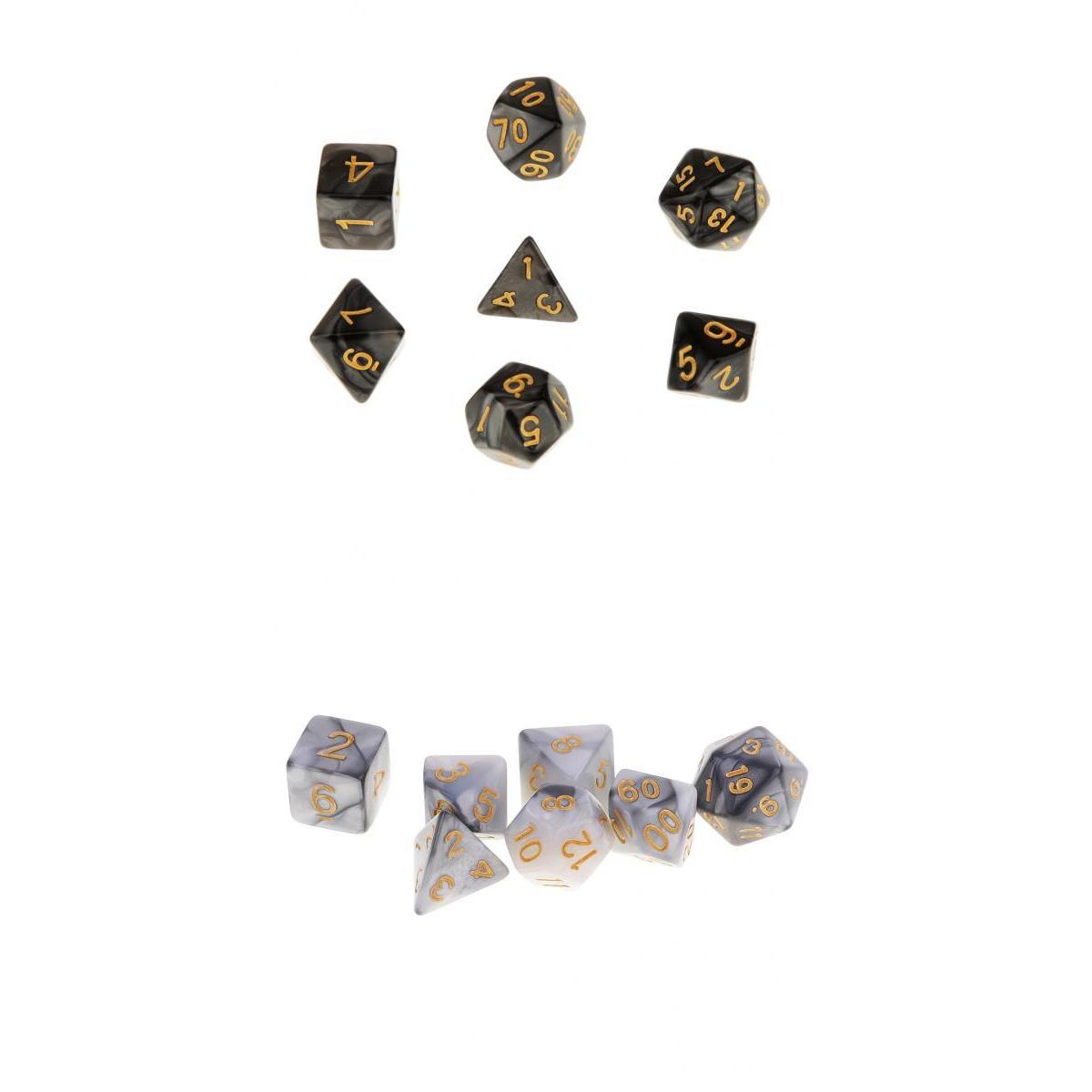 14pcs Polyhedral Dice Set 16mm D4 D6 D8 D10 D12 D20 Die for DND D&D 40K Game