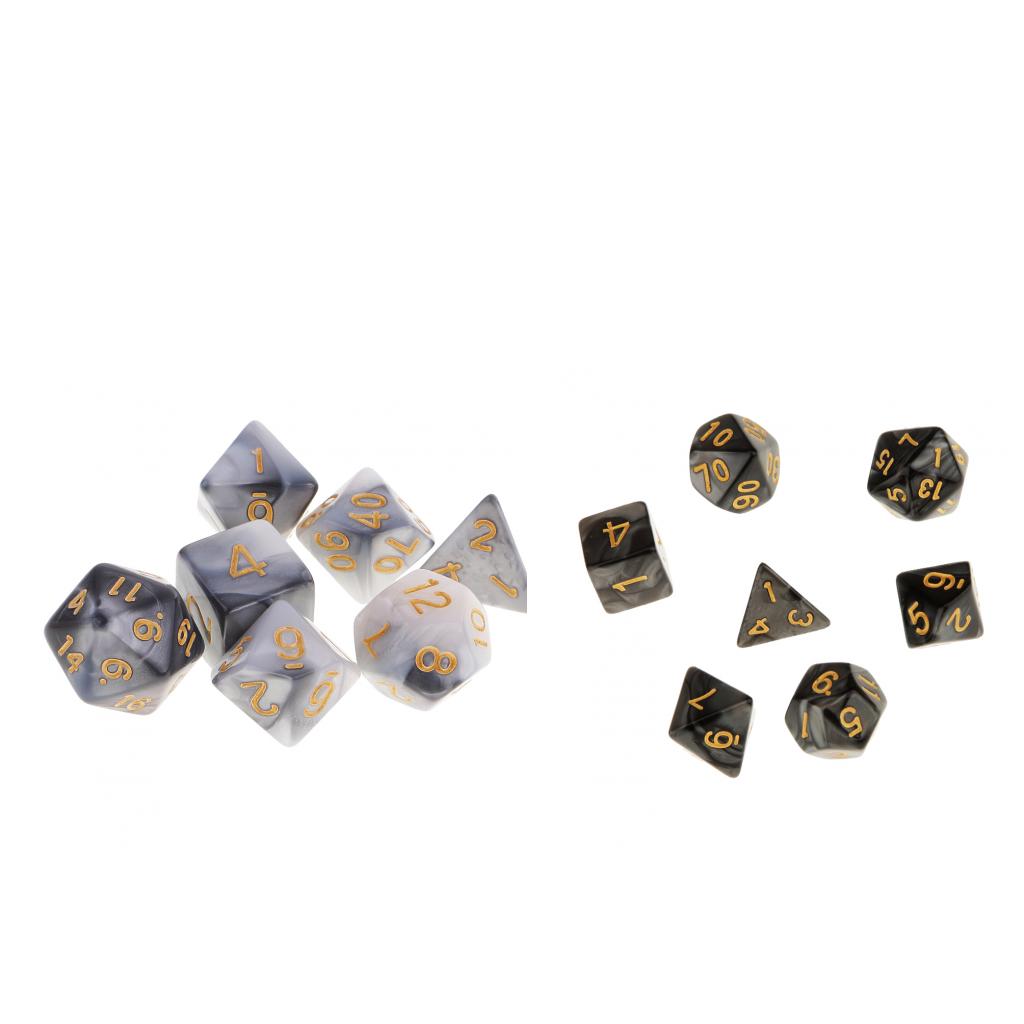 14pcs Polyhedral Dice Set 16mm D4 D6 D8 D10 D12 D20 Die for DND D&D 40K Game