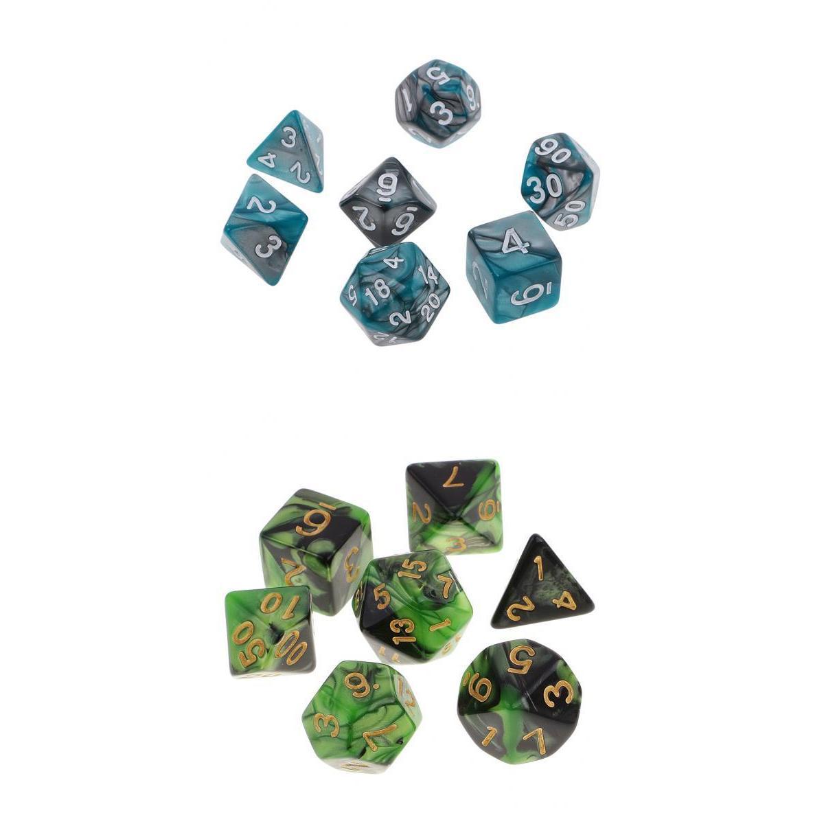 14pcs Polyhedral Dices Dice Patch 16mm for DND D&D Warhammer 40K Board Game