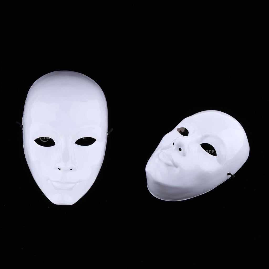 5 DIY Unpainted Mask White Blank Face Mask Adults Masquerade Costume Masks