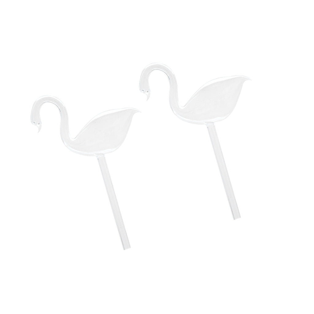 2Piece Automatic Glass Swan Simple Watering Device Plant for Garden Flower