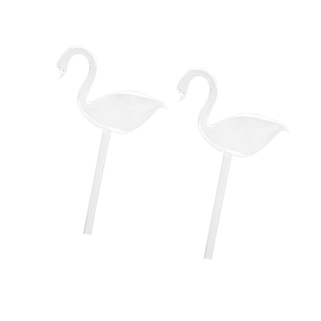 2Piece Automatic Glass Swan Simple Watering Device Plant for Garden Flower