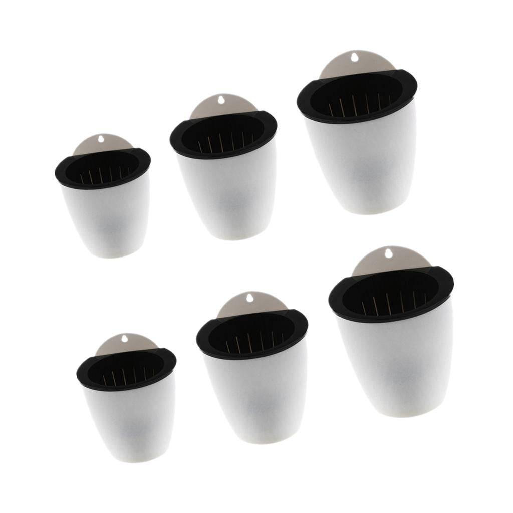 6 Pieces Garden Self-watering Plant Flower Pot Wall Hanging Planter Set