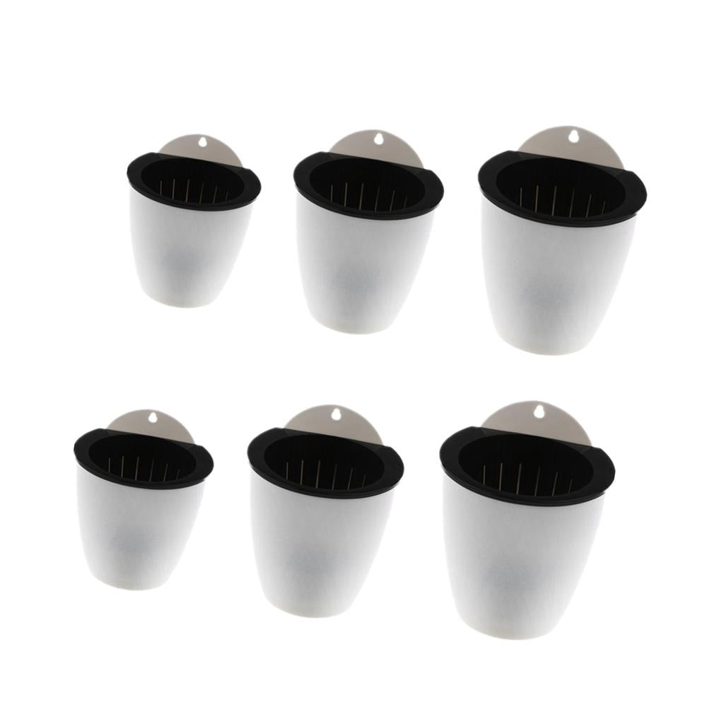 6 Pieces Garden Self-watering Plant Flower Pot Wall Hanging Planter Set