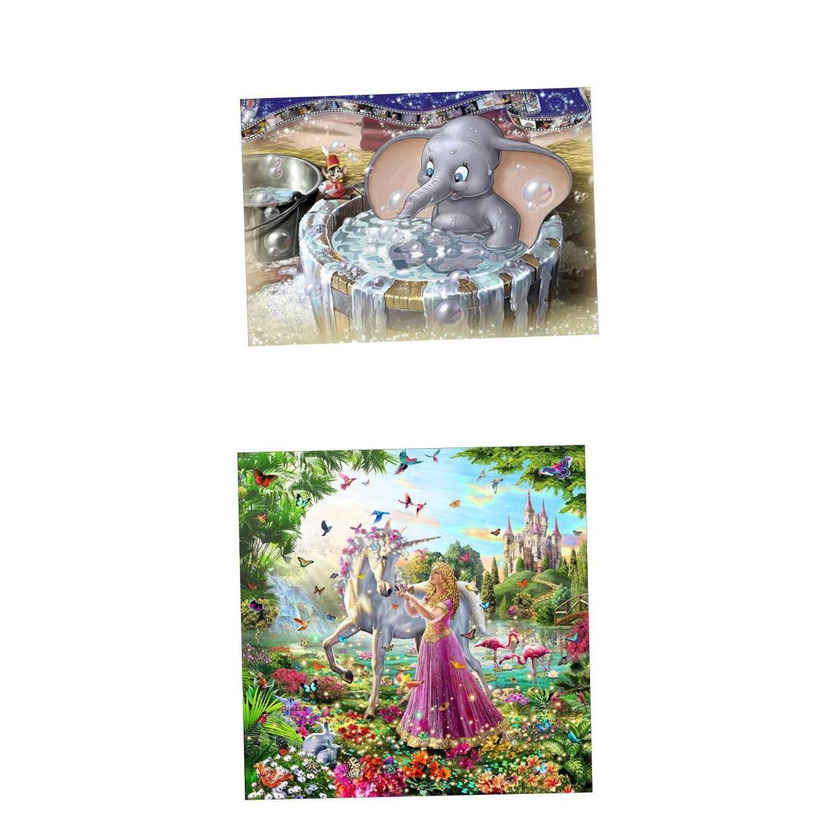 2Pcs 5D Diamond Embroidery Painting Elephant Horse Beauty Cross Stitch Kits