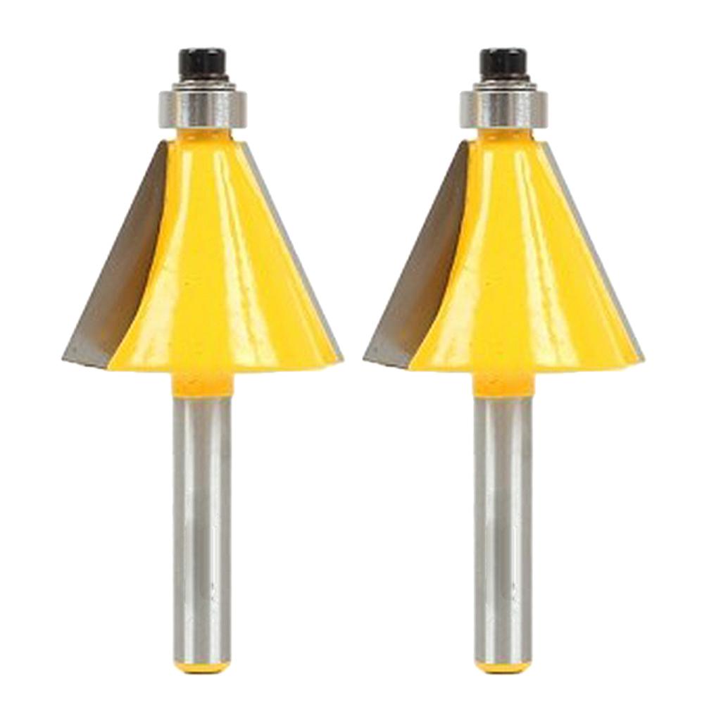 2 Pieces 22.5 Degrees Chamfer Edge Forming Router Bit - 1/4 Shank "
