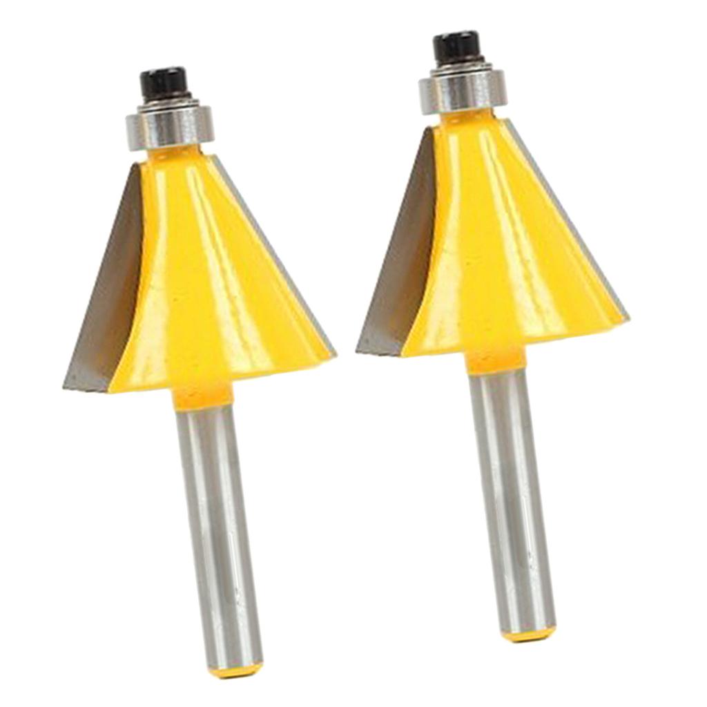 2 Pieces 22.5 Degrees Chamfer Edge Forming Router Bit - 1/4 Shank "