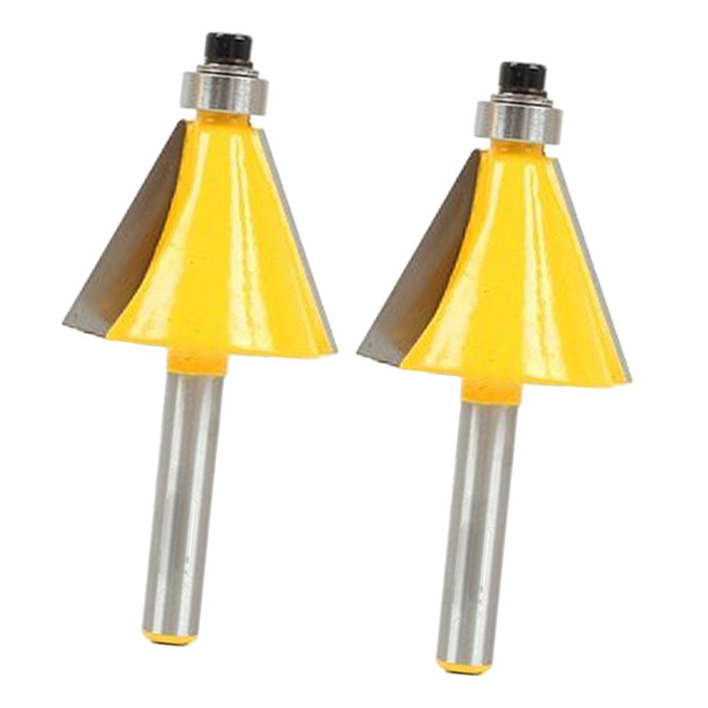 2 Pieces 22.5 Degrees Chamfer Edge Forming Router Bit - 1/4 Shank "