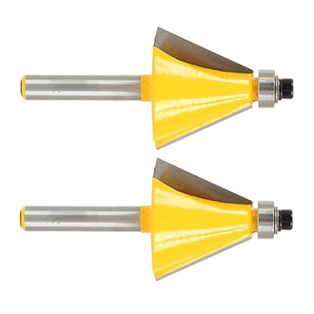 2 Pieces 22.5 Degrees Chamfer Edge Forming Router Bit - 1/4 Shank "