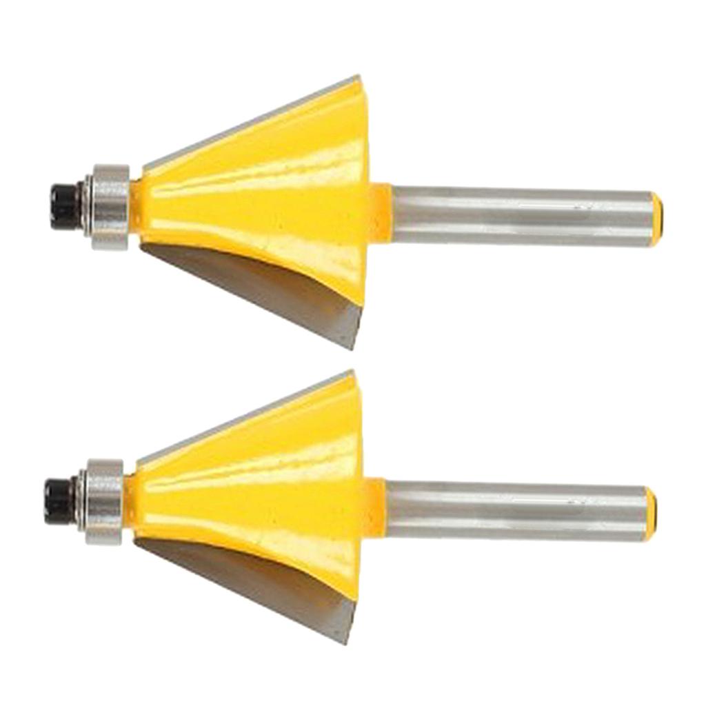 2 Pieces 22.5 Degrees Chamfer Edge Forming Router Bit - 1/4 Shank "