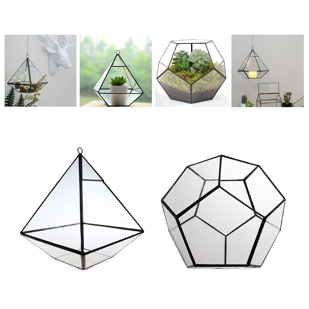 2x Phenovo Tabletop Succulent Plant Terrarium Box Planter Glass Greenhouse