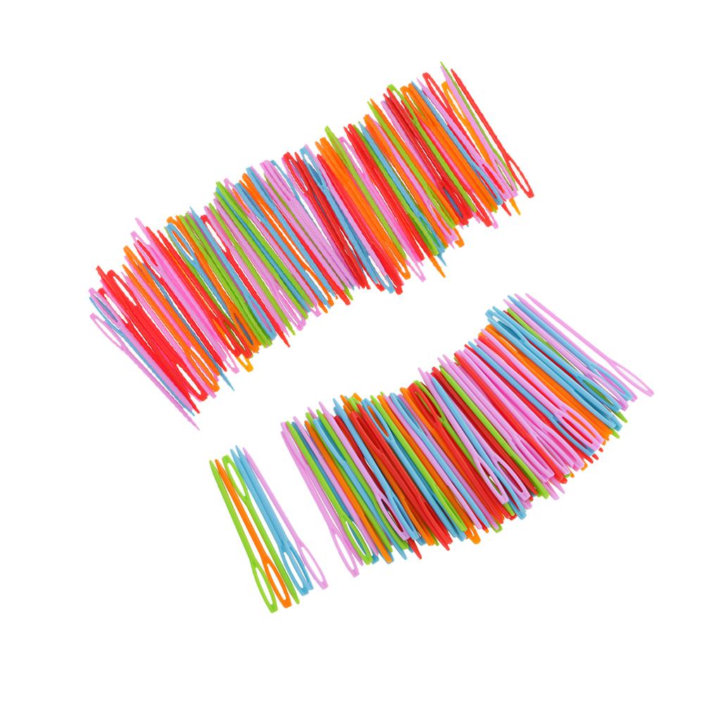 200pcs Plastic Sewing Needles for Kid Wool Cross Stitch Knitting Crochet 7cm