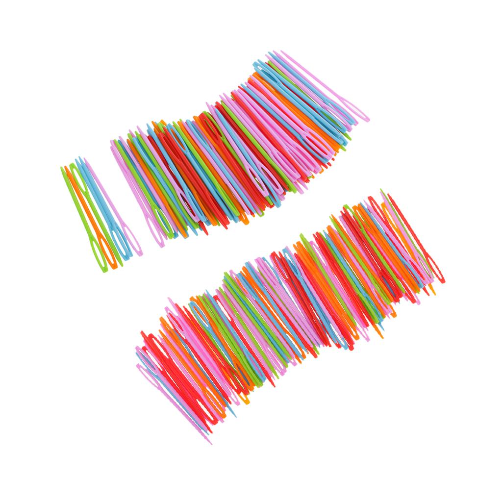 200pcs Plastic Sewing Needles for Kid Wool Cross Stitch Knitting Crochet 7cm