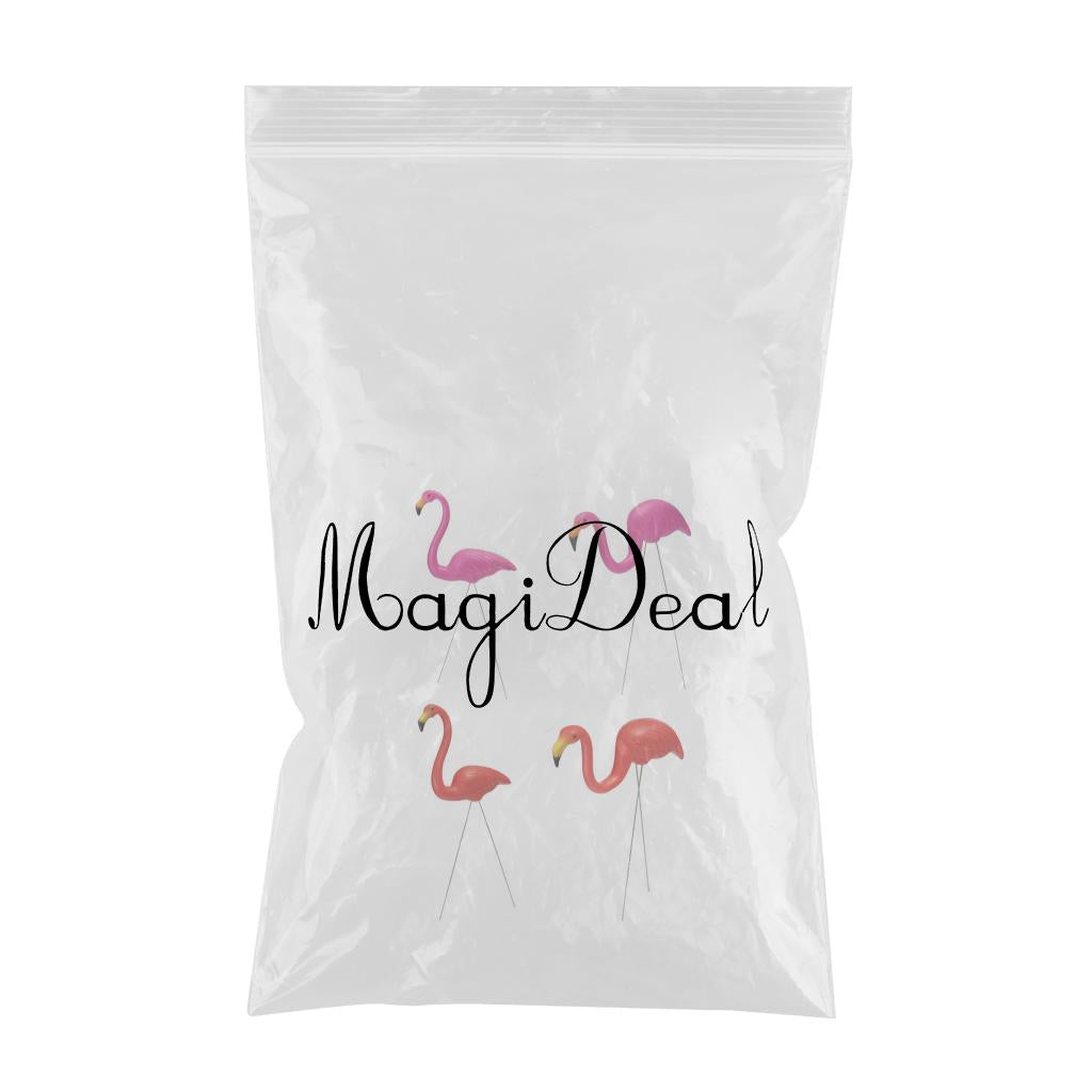 4 Pieces Lifelike Plastic Flamingo Ornament Home Yard Garden Lawn Art Decor