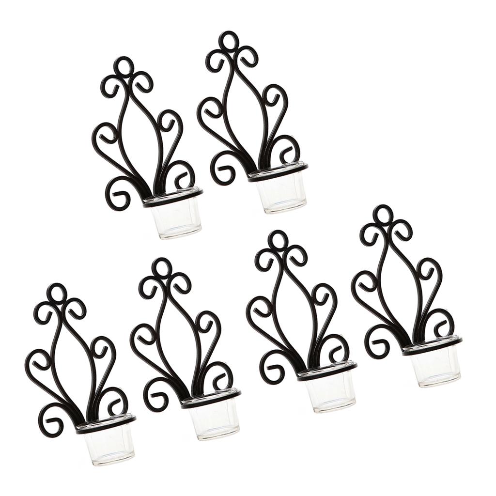 6Pcs Iron Tea Light Holders Candle Votive Wall Mounted Candlestick