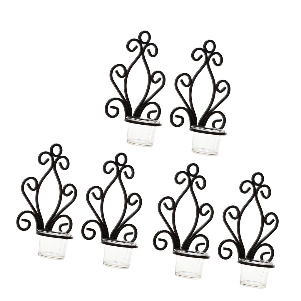 6Pcs Iron Tea Light Holders Candle Votive Wall Mounted Candlestick