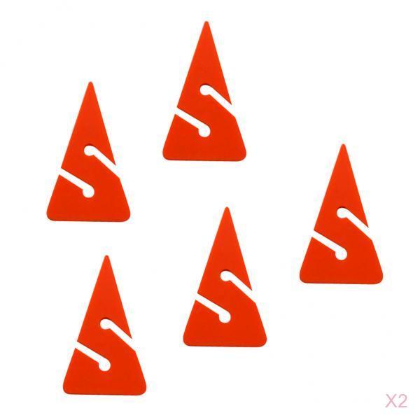 10 Pieces Triangle Line Arrow Marker for Scuba Cave and Wreck Diving Orange