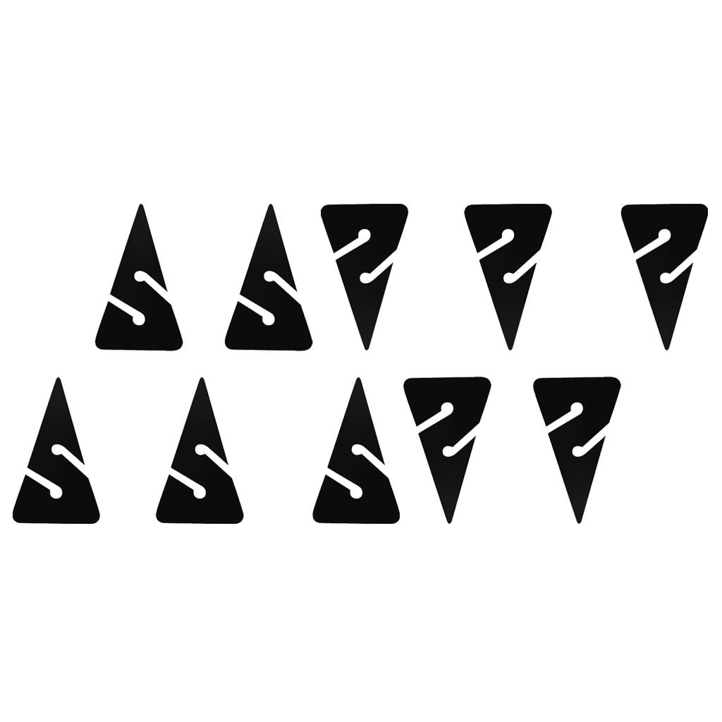 10 Pieces Triangle Line Arrow Marker for Scuba Cave and Wreck Diving Black
