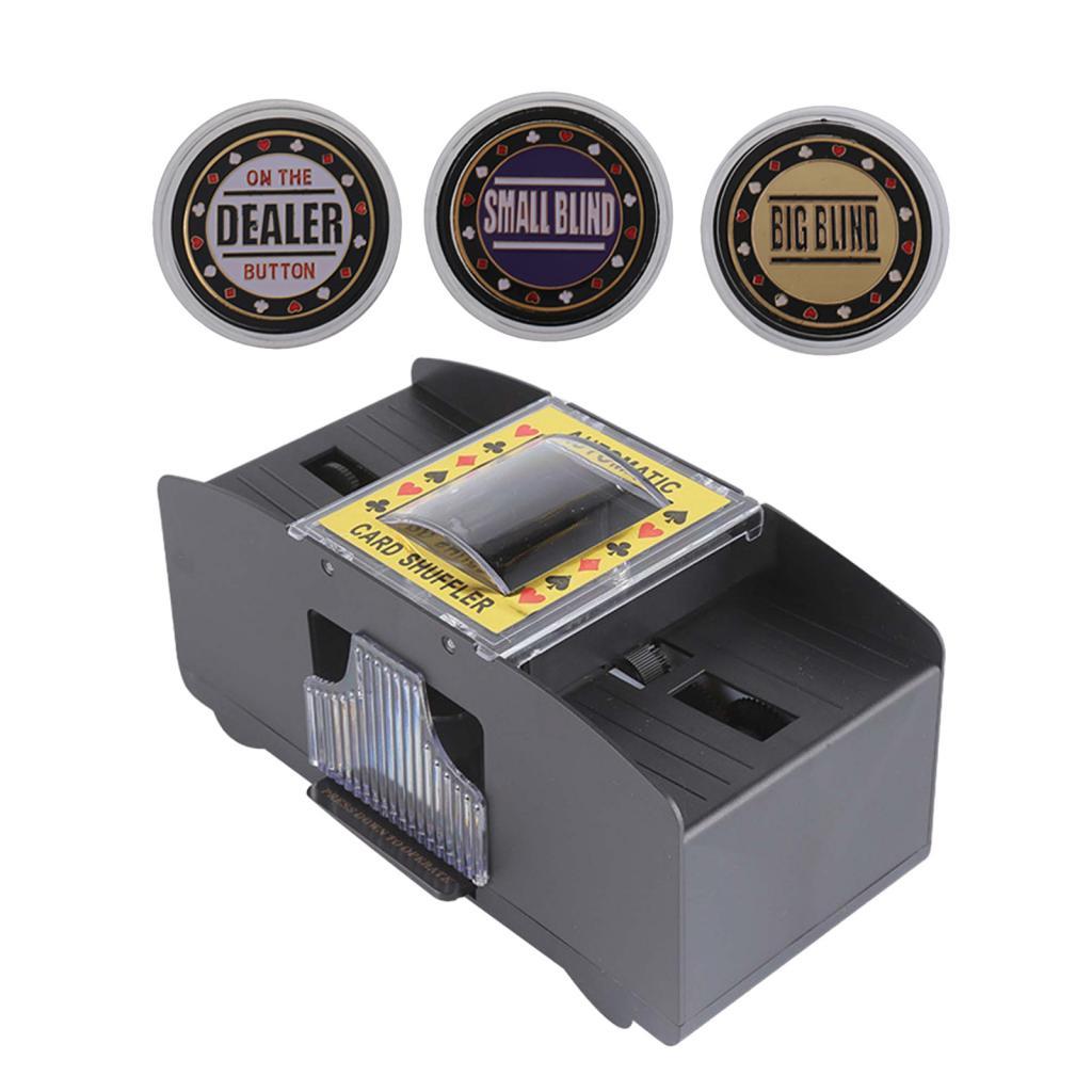 Automatic Pokers Card Shuffler Casino Playing Shuffling Machine w/ Dealer