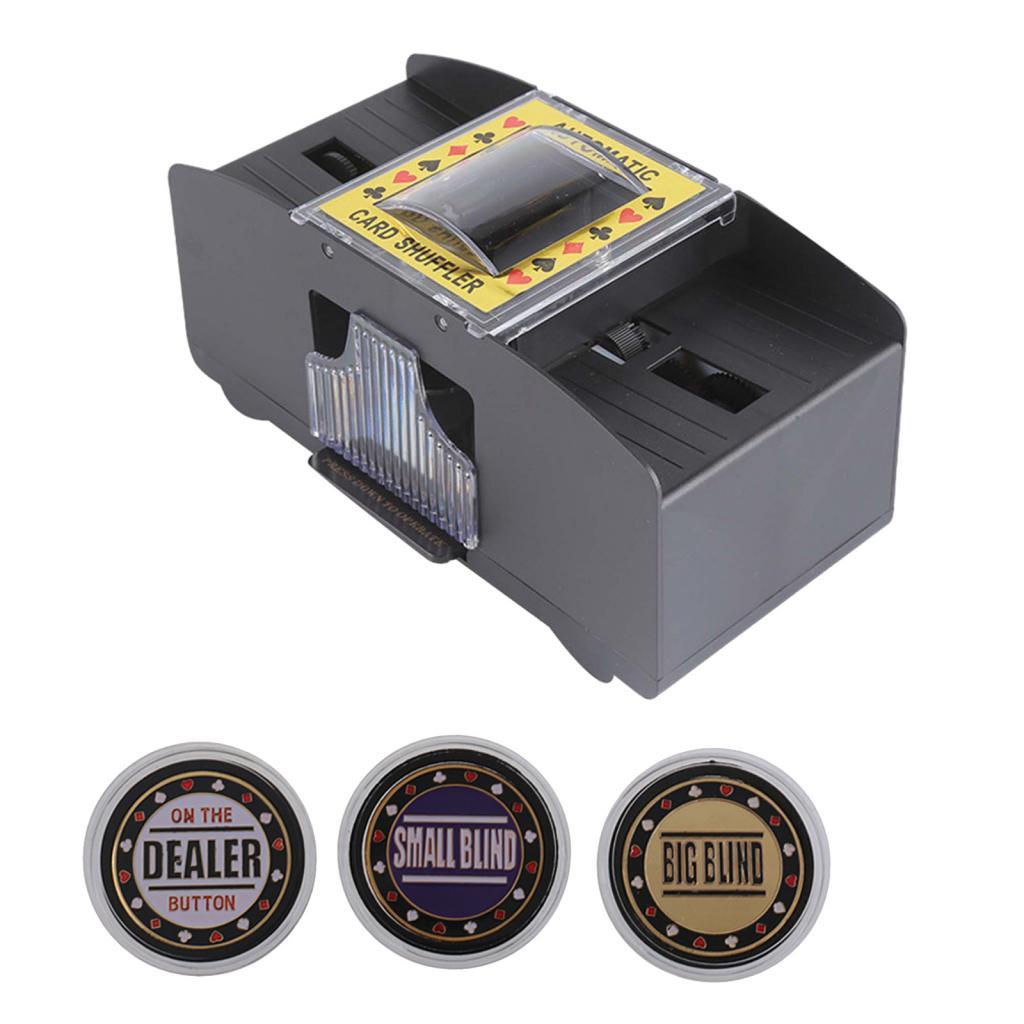 Automatic Pokers Card Shuffler Casino Playing Shuffling Machine w/ Dealer