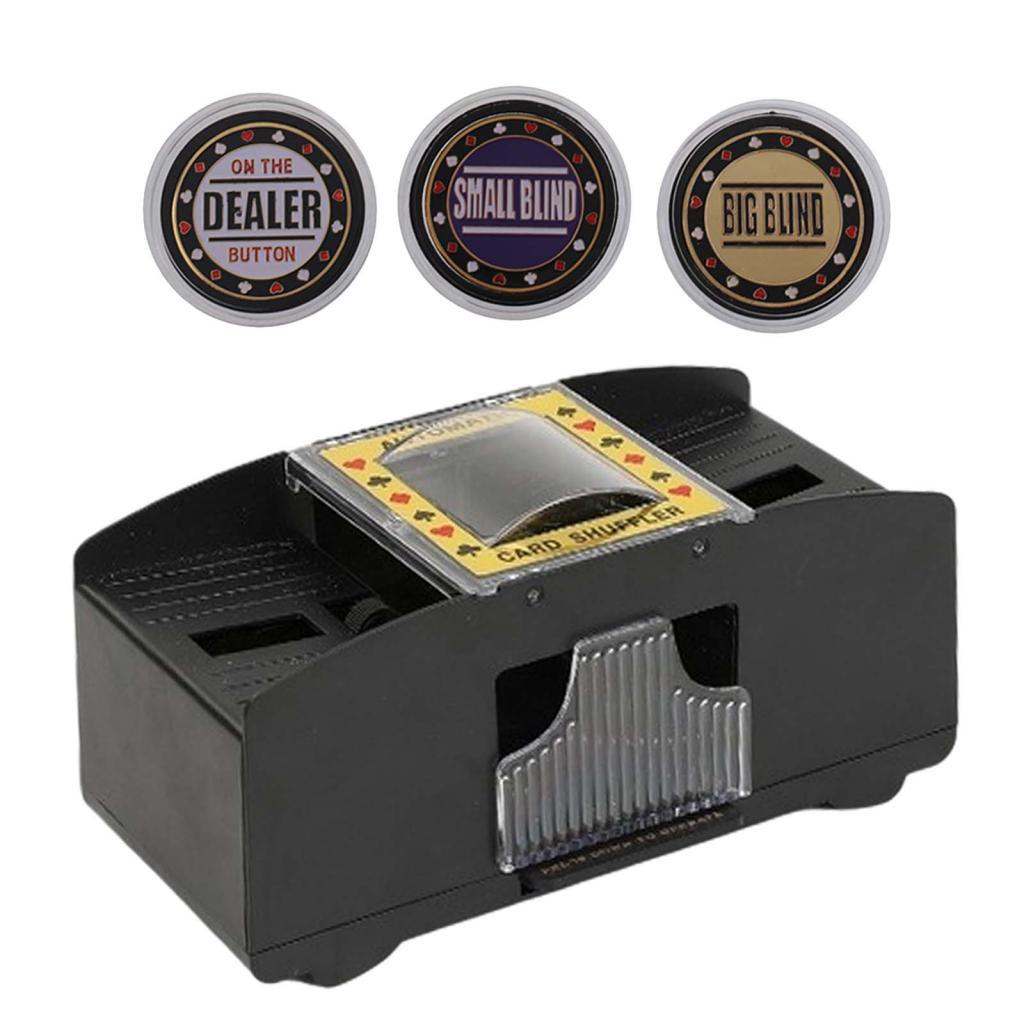 Automatic Pokers Card Shuffler Casino Playing Shuffling Machine w/ Dealer