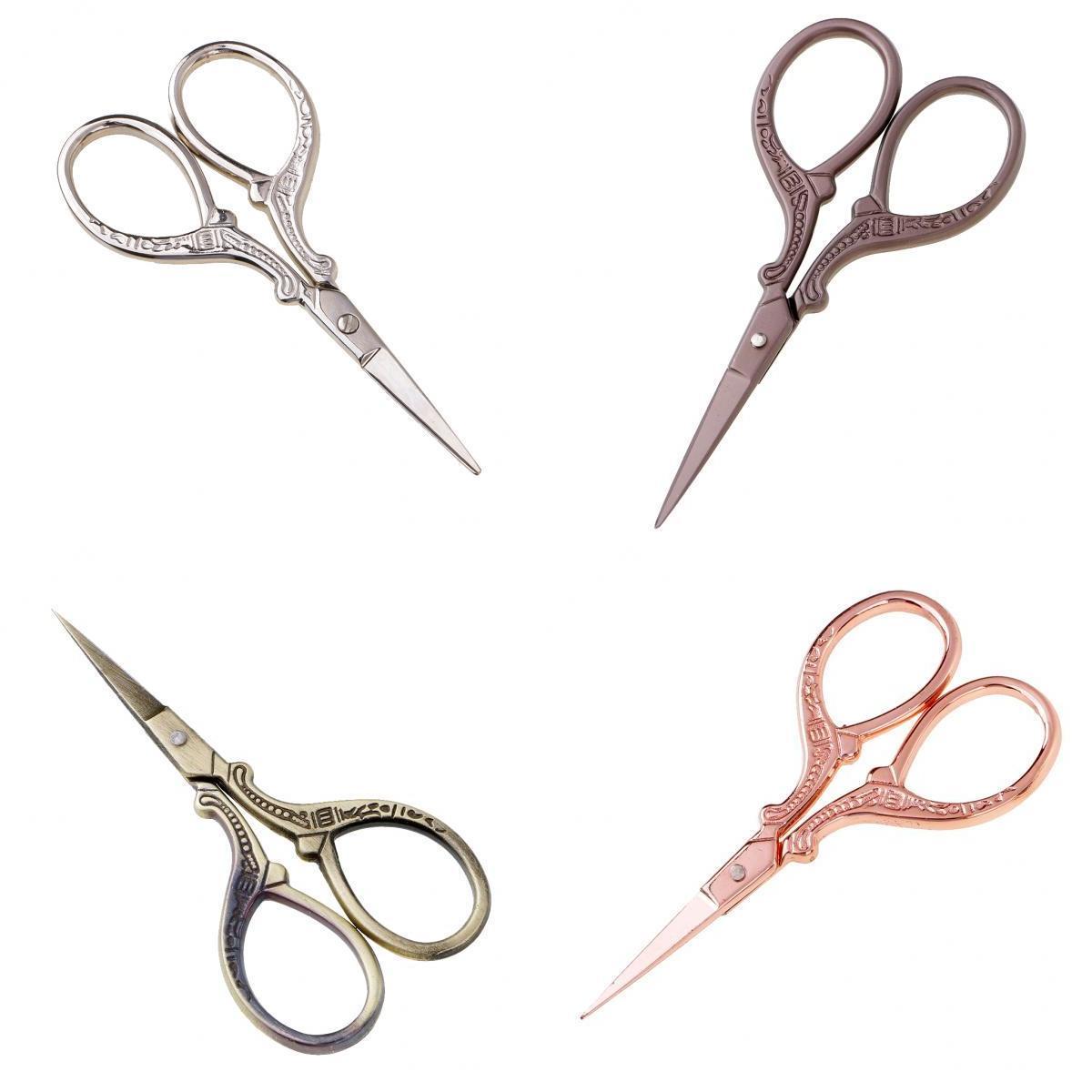 4Pcs Vintage Steel Sewing Embroidery Scissors Cross Stitch Cutting Tool