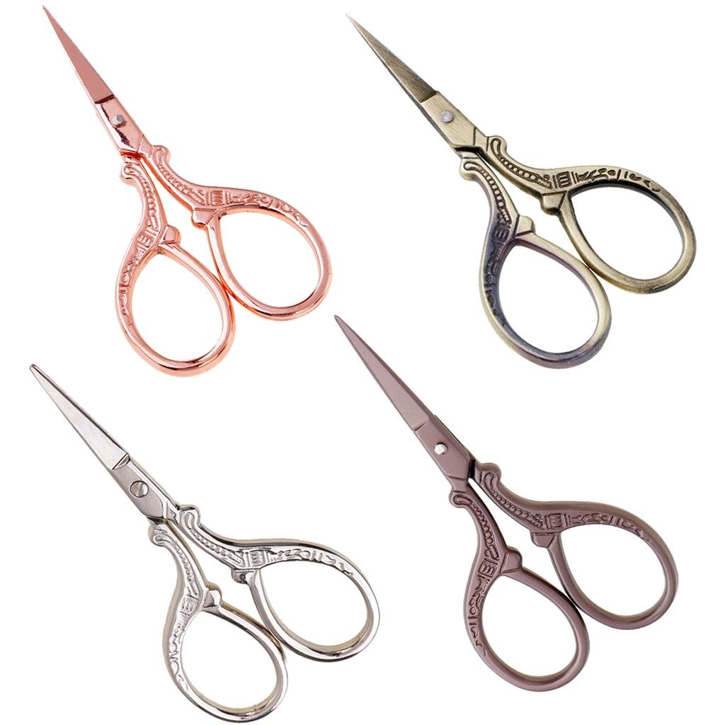 4Pcs Vintage Steel Sewing Embroidery Scissors Cross Stitch Cutting Tool