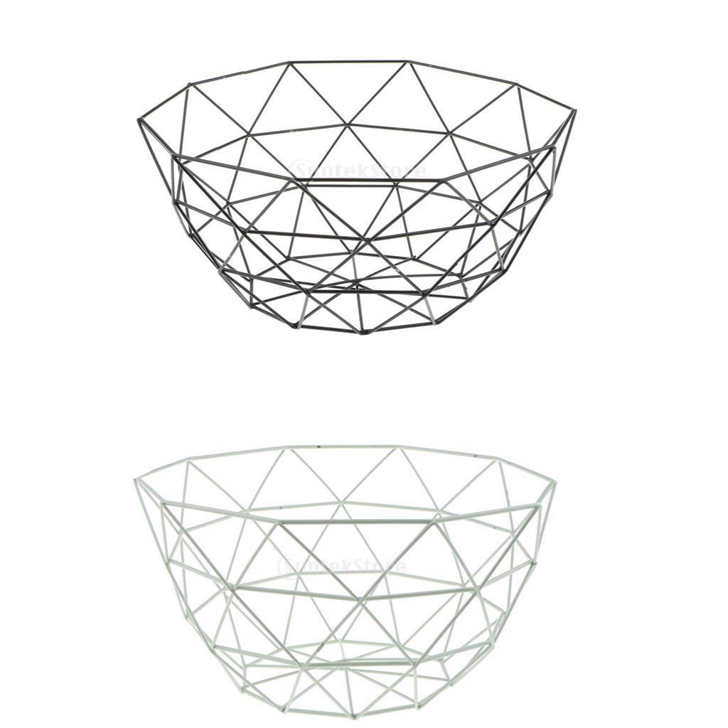 2 x Metal Wire Fruit Basket Bowl Food Serving Dish Candy Biscuit Snack Bowl