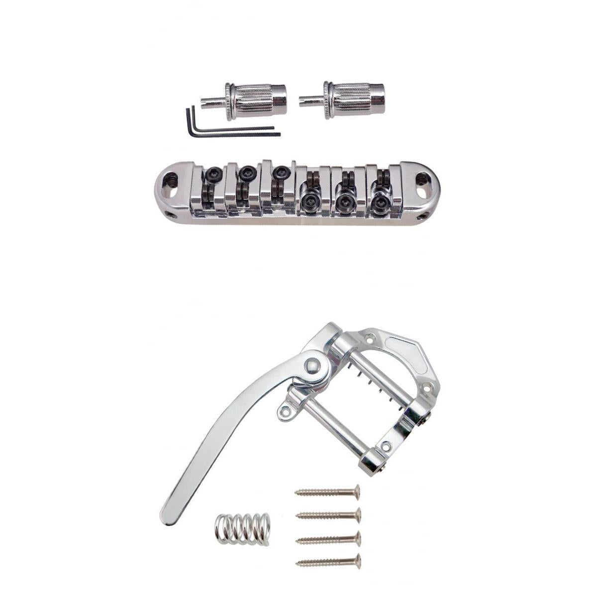1 Set B5 Tremolo Bridge Tailpiece & Roller Saddle Locking Bridge for LP SG