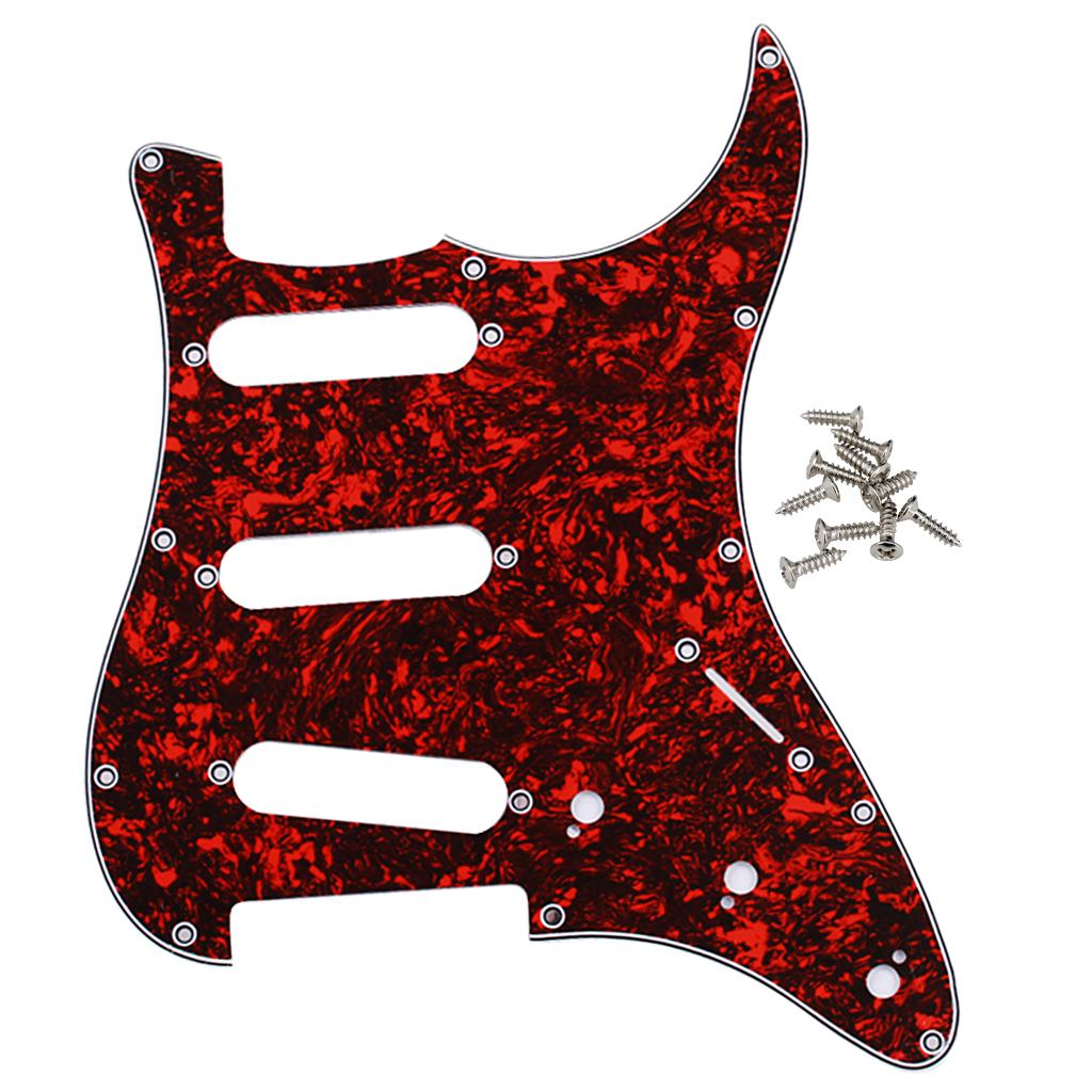 3 Ply SSS Pickguard with Pickguard Mounting Screws for Fender ST SQ Guitar