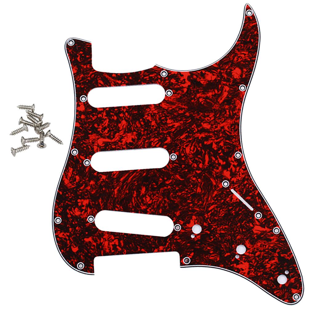 3 Ply SSS Pickguard with Pickguard Mounting Screws for Fender ST SQ Guitar