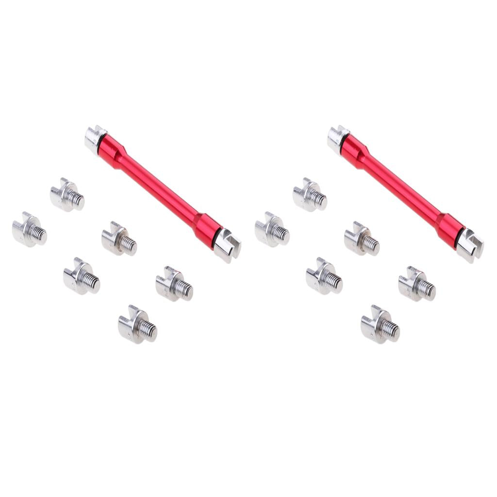 2 Set Motorcycle Wheel Spoke Wrench Handle Repair Tool 5.4mm-6.8mm Red