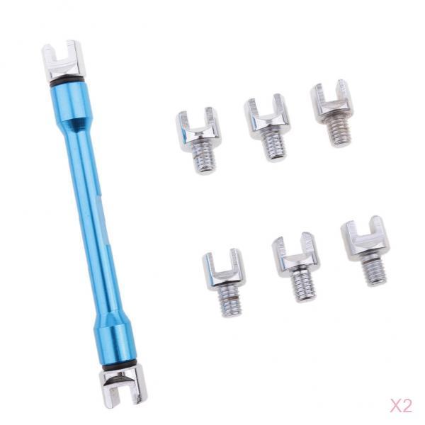 2 Set Motorcycle Wheel Spoke Wrench Handle Repair Tool 5.4mm-6.8mm Blue