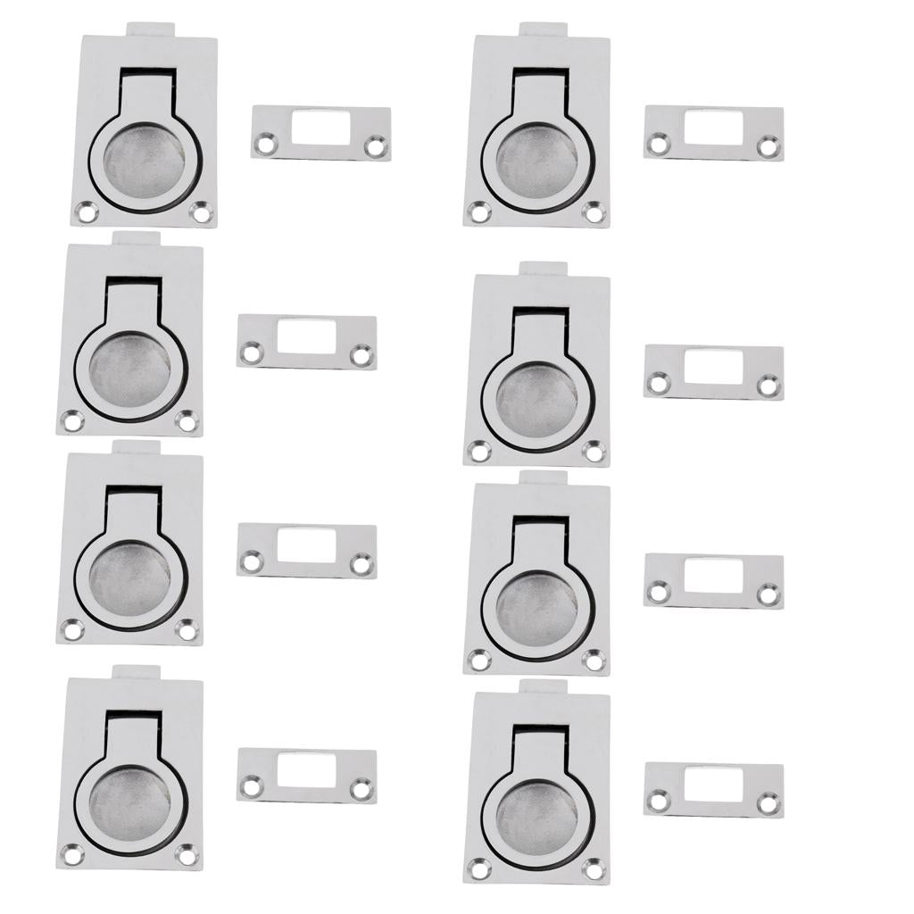 8 Pack Boat Door Hatch Cabinet Lift/Pull Ring Slam Latch 316 Stainless Steel