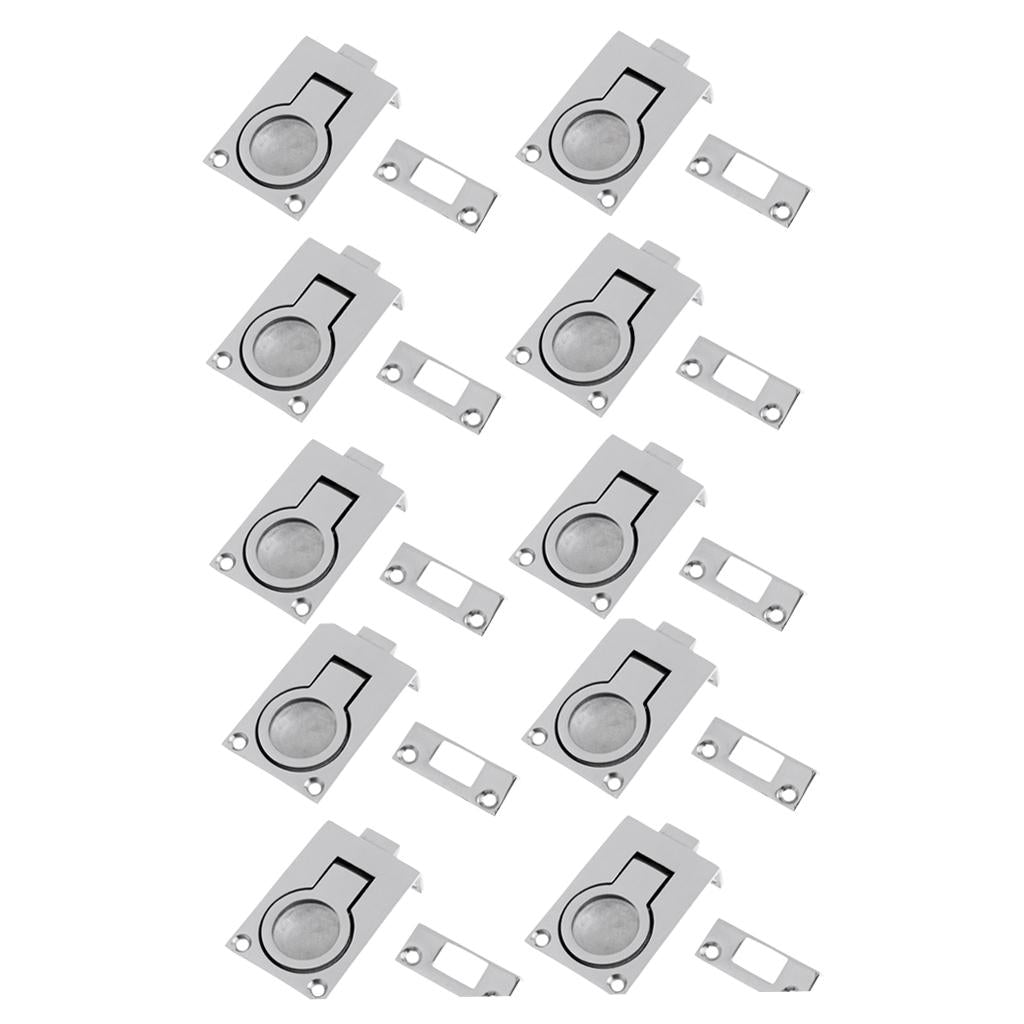 10pcs Boat Door Hatch Cabinet Lift/Pull Ring Slam Latch 316 Stainless Steel