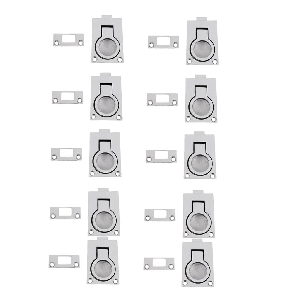 10pcs Boat Door Hatch Cabinet Lift/Pull Ring Slam Latch 316 Stainless Steel